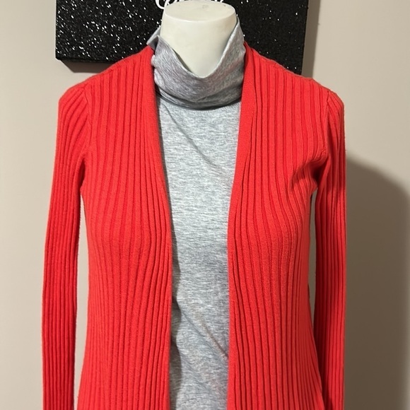 Lovers and Friends Davenport Ribbed Knit Long Open Cardigan Duster Red Sz XS - Picture 7 of 15